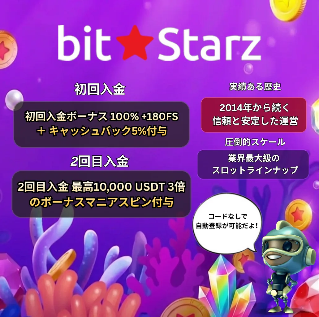 BitStarz 登録画面 コード不要 自動ボーナス適用